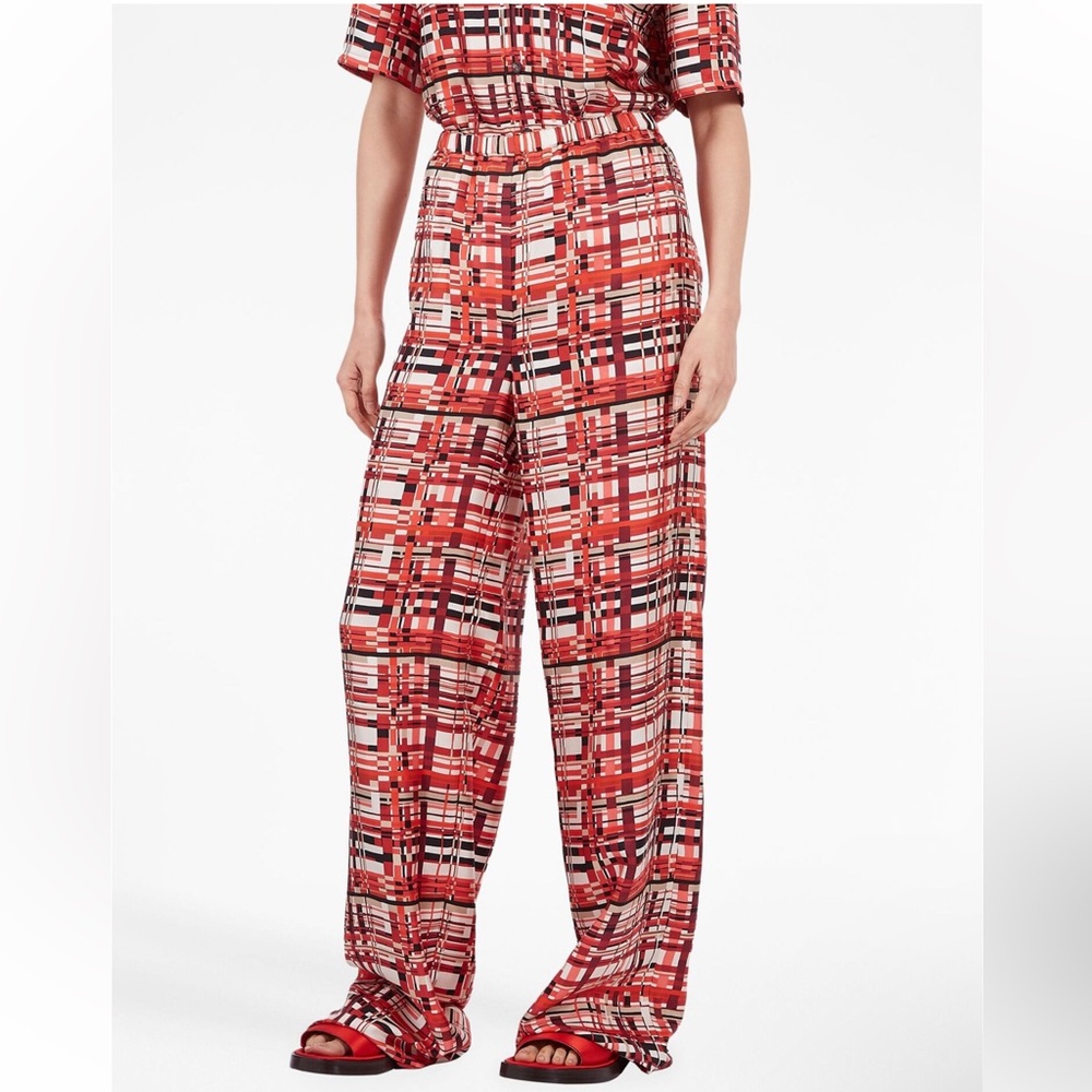 Ferragamo check print pants size 38